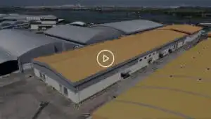 Aerial view of the Warehouse ST Bangpa-in, showing its architecture and surrounding industrial area.