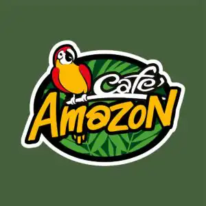 Cafe Amazon logo featuring a parrot perched on a branch with "Cafe Amazon" text, suitable for Summer Hill (Sukhumvit) blog.